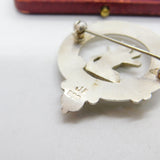 Scottish Sterling Silver 'Sans Peur' Without Fear Clan Brooch 1985 Edinburgh