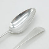 George III Hester Bateman Sterling Silver Serving Spoons Pair Antique 1780