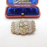 Victorian 9ct Gold on Sterling Silver Daisy Flower Sweetheart Brooch c1880
