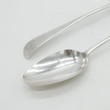 George III Hester Bateman Sterling Silver Serving Spoons Pair Antique 1780
