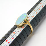 Victorian 15ct Yellow Gold & Oval-Cut White Opal Dress Ring Antique c1880