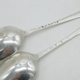 George III Hester Bateman Sterling Silver Serving Spoons Pair Antique 1780
