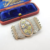 Victorian 9ct Gold on Sterling Silver Daisy Flower Sweetheart Brooch c1880