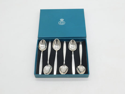 Georg Jensen Boxed Set of Sterling Silver Teaspoons Vintage Denmark c1960