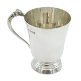 Sterling Silver Terrier Dog Handled Christening Mug Vintage 1966 Birmingham
