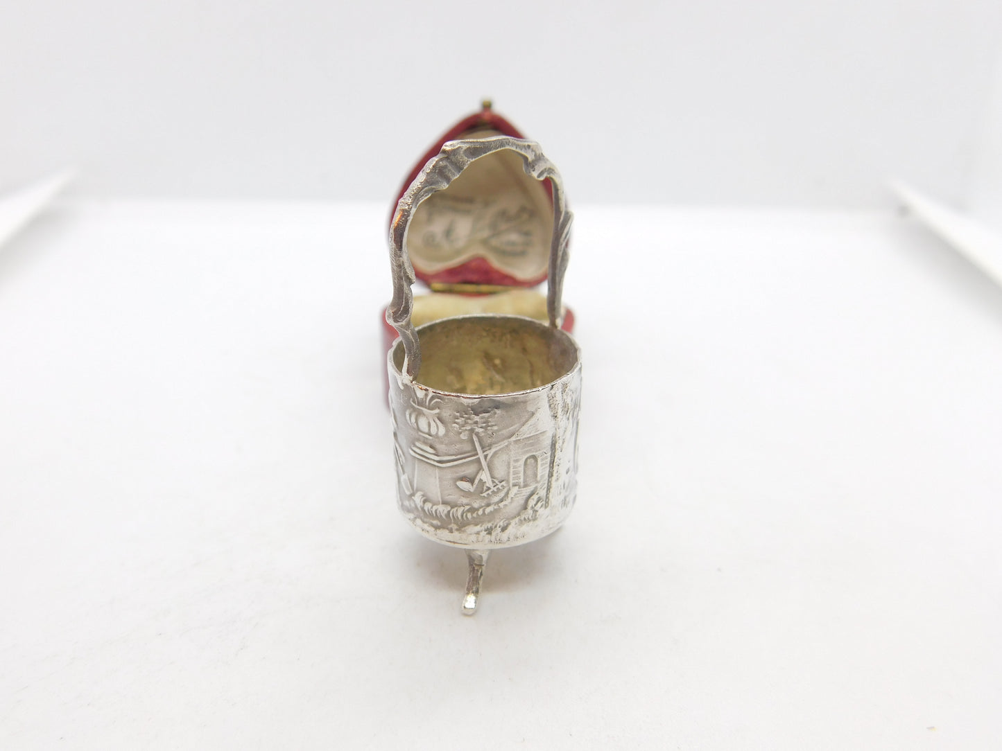 Edwardian Sterling Silver Miniature Doll's Coal Bucket 1902 Chester Antique Dutch Imported