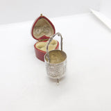 Edwardian Sterling Silver Miniature Doll's Coal Bucket 1902 Chester Antique Dutch Imported