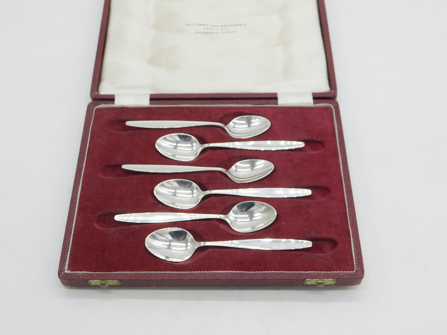 Georg Jensen Boxed Set of Sterling Silver Teaspoons Vintage c1960 Denmark