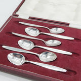 Georg Jensen Boxed Set of Sterling Silver Teaspoons Vintage c1960 Denmark