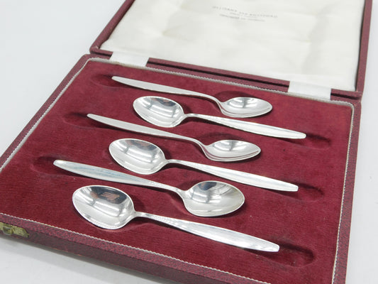 Georg Jensen Boxed Set of Sterling Silver Teaspoons Vintage c1960 Denmark