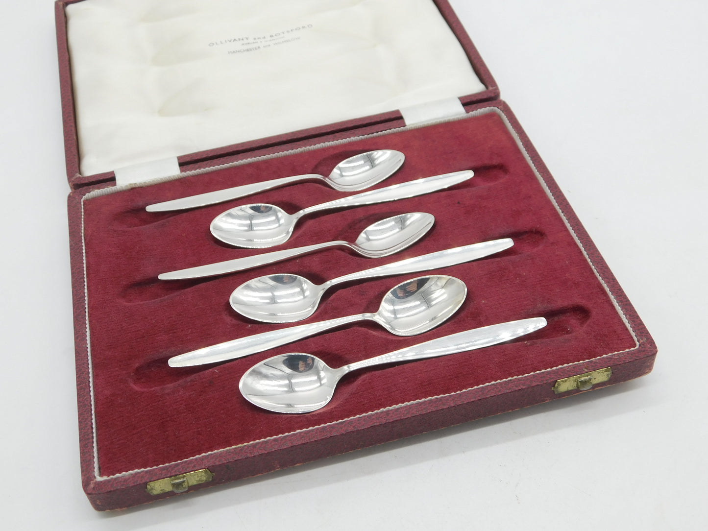 Georg Jensen Boxed Set of Sterling Silver Teaspoons Vintage c1960 Denmark