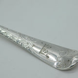 George II Sterling Silver Boar Crest Floral Serving Spoon Antique c1750 London