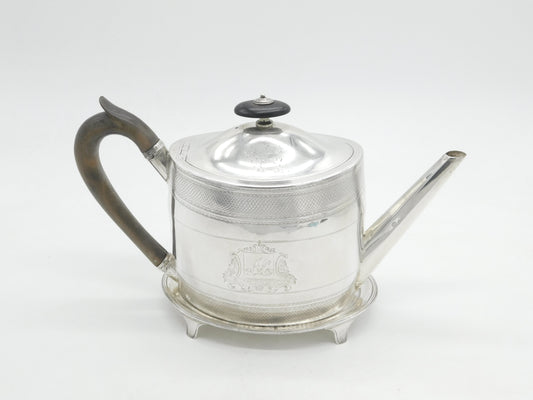 George III Sterling Silver Teapot & Stand Antique 1796 London Henry Chawner
