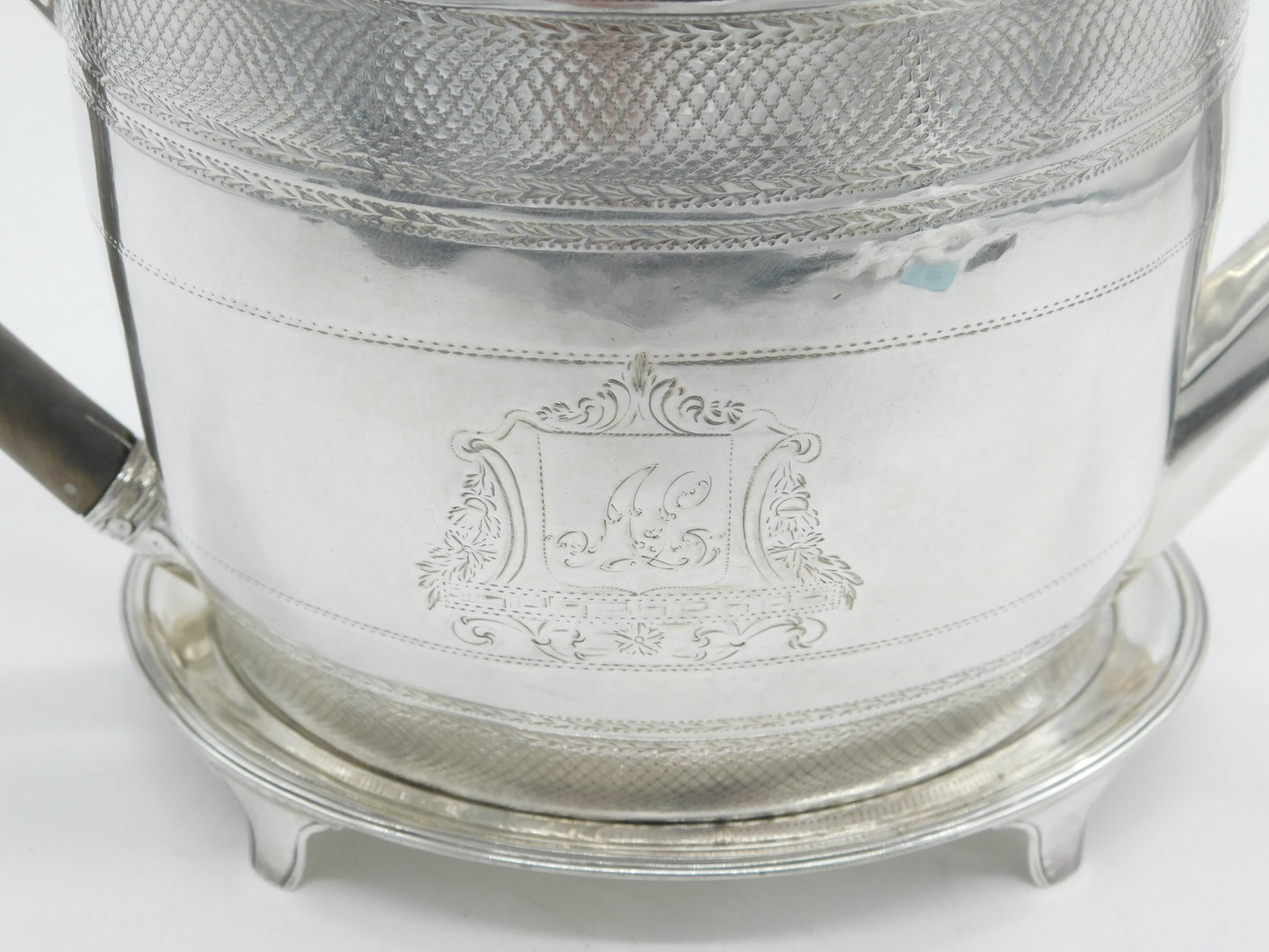 George III Sterling Silver Teapot & Stand Antique 1796 London Henry Chawner