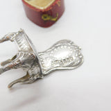 Edwardian Sterling Silver Miniature Doll's House Chair 1902 London Antique