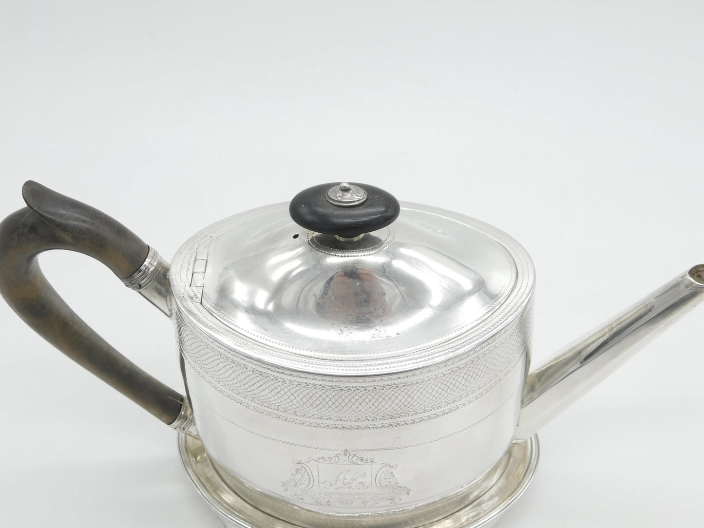 George III Sterling Silver Teapot & Stand Antique 1796 London Henry Chawner