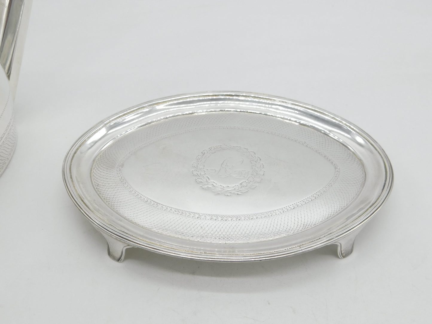 George III Sterling Silver Teapot & Stand Antique 1796 London Henry Chawner