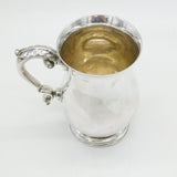Victorian Sterling Silver Scrolled Baluster Pint Tankard Antique 1887 London