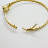 9ct Yellow Gold, Pave Set Sapphire & Diamond Leaping Panther Bangle Bracelet