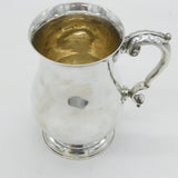 Victorian Sterling Silver Scrolled Baluster Pint Tankard Antique 1887 London