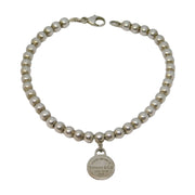 Tiffany & Co. Sterling Silver Beaded Bracelet with Tag Vintage c2000 16.5cm