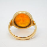 George III 12ct Yellow Gold Heraldic Intaglio Seal Signet Ring Antique c1780
