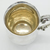 Victorian Sterling Silver Scrolled Baluster Pint Tankard Antique 1887 London