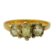 Victorian 22ct Yellow Gold Old-Cut Peridot Dress Ring Antique 1850 Birmingham