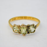 Victorian 22ct Yellow Gold Old-Cut Peridot Dress Ring Antique 1850 Birmingham