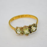 Victorian 22ct Yellow Gold Old-Cut Peridot Dress Ring Antique 1850 Birmingham
