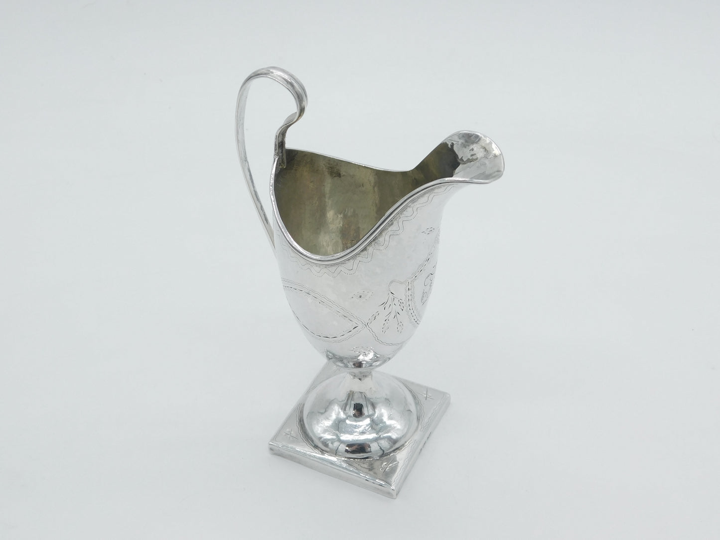 George III Sterling Silver Floral Helmet Cream Jug Antique c1800 Sheffield