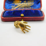 9ct Yellow Gold Figa Hand with Ring Charm Pendant 1979 London Vintage