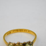 Victorian 22ct Yellow Gold Old-Cut Peridot Dress Ring Antique 1850 Birmingham