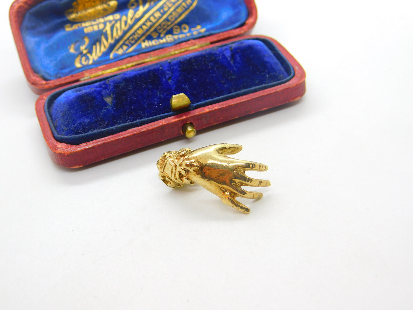 9ct Yellow Gold Figa Hand with Ring Charm Pendant 1979 London Vintage