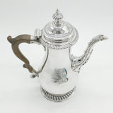 George III Sterling Silver Baluster Coffee Pot Lion Crest Antique 1764 London
