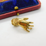 9ct Yellow Gold Figa Hand with Ring Charm Pendant 1979 London Vintage