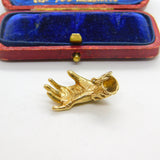 9ct Yellow Gold Figa Hand with Ring Charm Pendant 1979 London Vintage