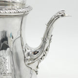George III Sterling Silver Baluster Coffee Pot Lion Crest Antique 1764 London