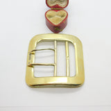 Victorian Gold on Sterling Silver Belt Buckle 1898 London Antique