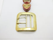 Victorian Gold on Sterling Silver Belt Buckle 1898 London Antique