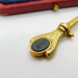 Victorian 15ct Gold, Carved Bloodstone & Sardonyx 'Kate' Watch Key c1860