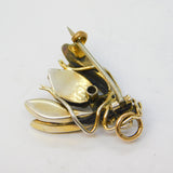 Victorian Sterling Silver Gilt, Paste, Citrine, Garnet Fly Bug Pendant Antique