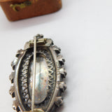 Victorian 9ct Gold & Sterling Silver Floral Sweetheart Brooch 1892 Birmingham