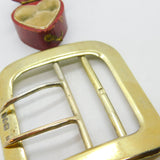 Victorian Gold on Sterling Silver Belt Buckle 1898 London Antique