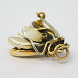 Victorian Sterling Silver Gilt, Paste, Citrine, Garnet Fly Bug Pendant Antique