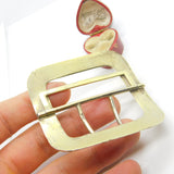 Victorian Gold on Sterling Silver Belt Buckle 1898 London Antique
