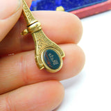 Victorian 15ct Gold, Carved Bloodstone & Sardonyx 'Kate' Watch Key c1860