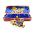 Egyptian Gold on Sterling Silver & Enamel Sphinz Propelling Pencil Pendant c1920
