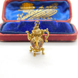 Nuvo 9ct Yellow Gold & Citrine Set Teapot Charm or Pendant 1971 Birmingham