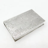 Italian .800 Grade Silver Floral Pattern Book Mirror Compact Antique c1940